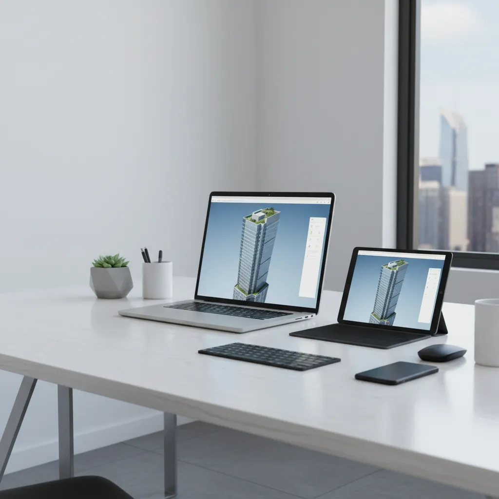 Testing optimized 3D model across laptop tablet and smartphone