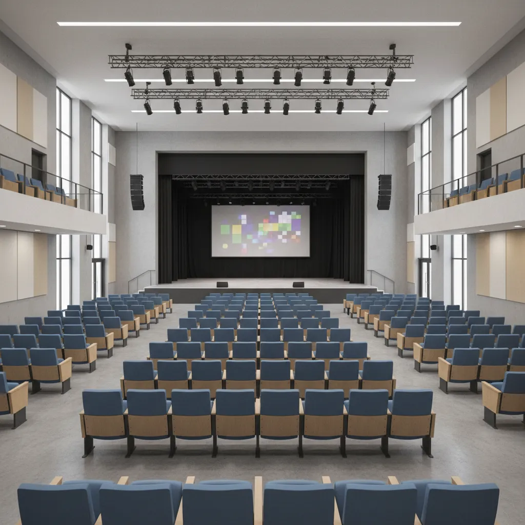 community cultural performance hall with stage and audience seating
