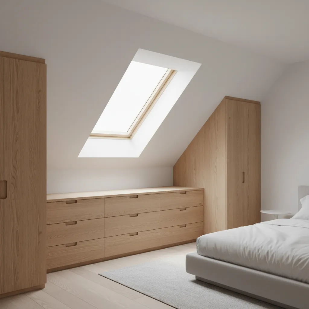 Custom Built-In Furniture for Sloped Walls