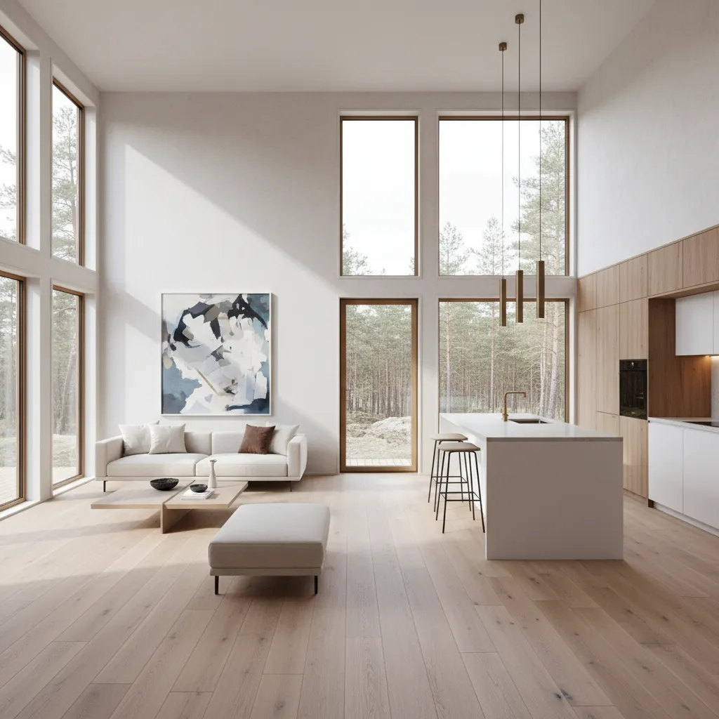 Interior moderno de casa prefabricada personalizada