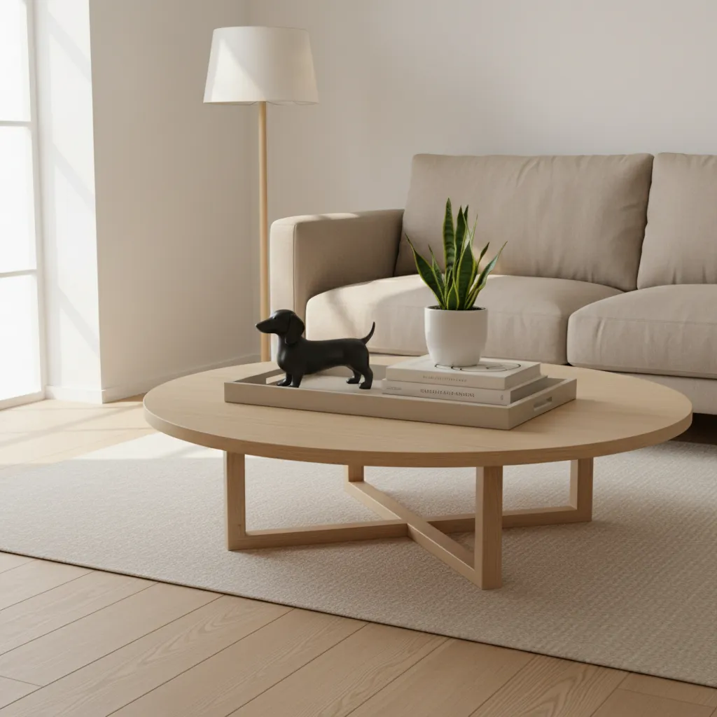 Neutral interior with dachshund figurine tray styling