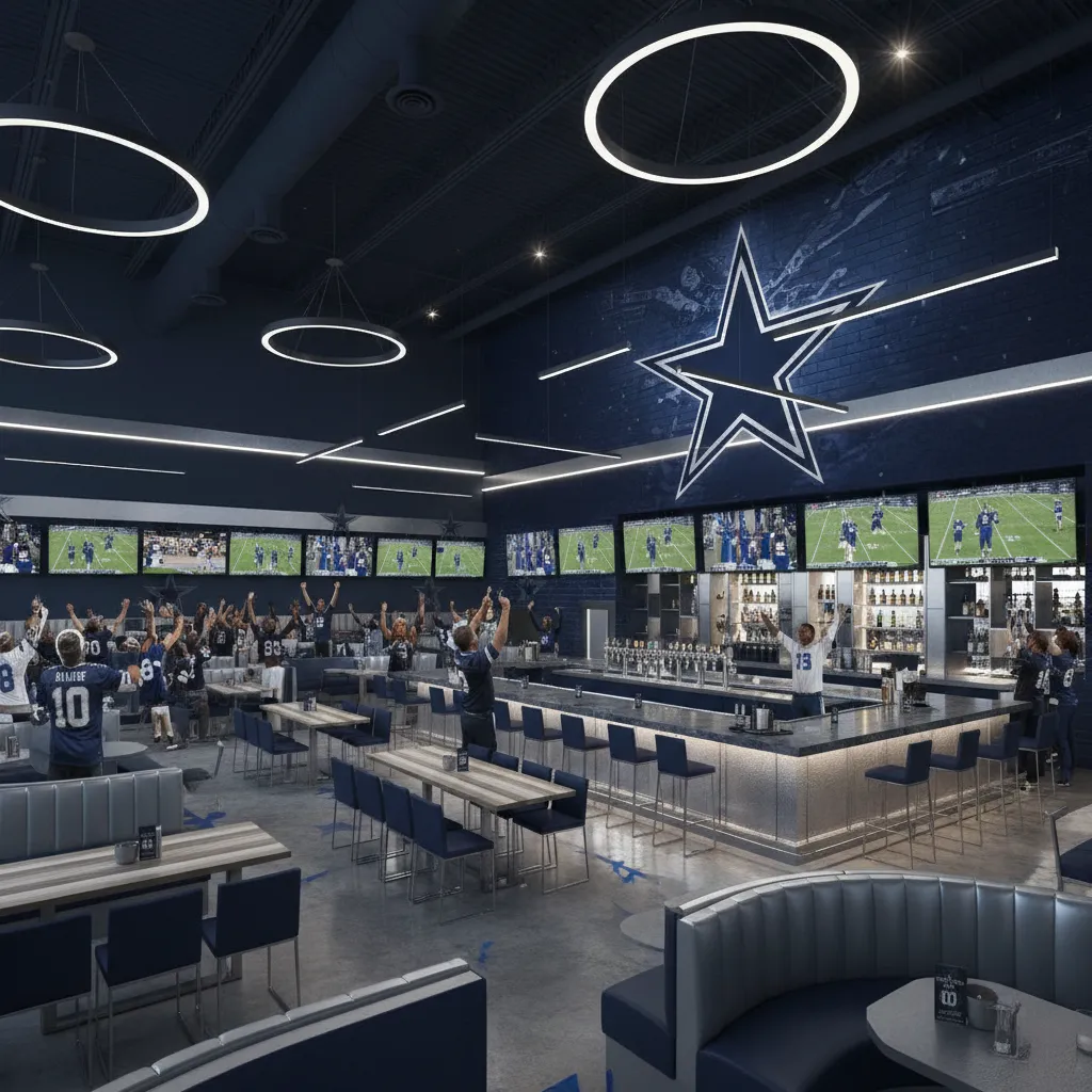 How Dallas Cowboys Themed Decor Is Used in Sports Bars Fan Shops and Game Rooms