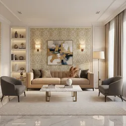 How to Style a Living Room Around Damask Wallpaper