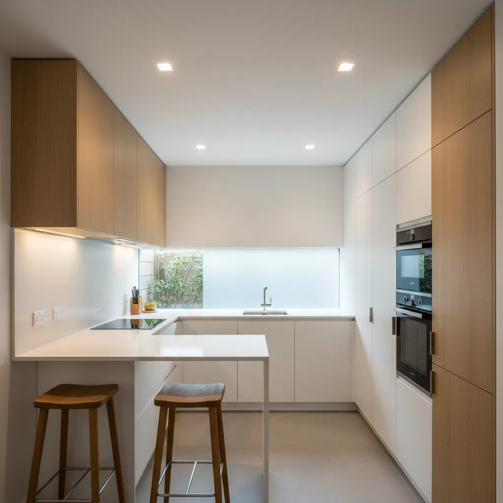 Dapur rumah kecil di bagian belakang rumah