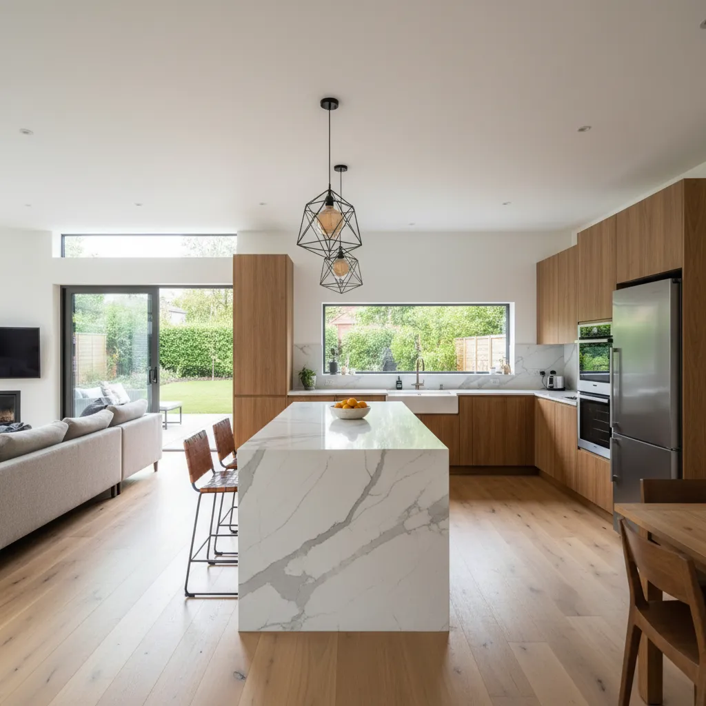 Dapur rumah modern dengan kitchen island