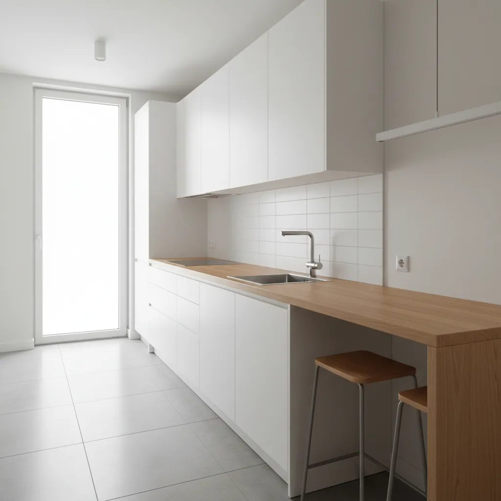 Desain dapur minimalis linear sederhana