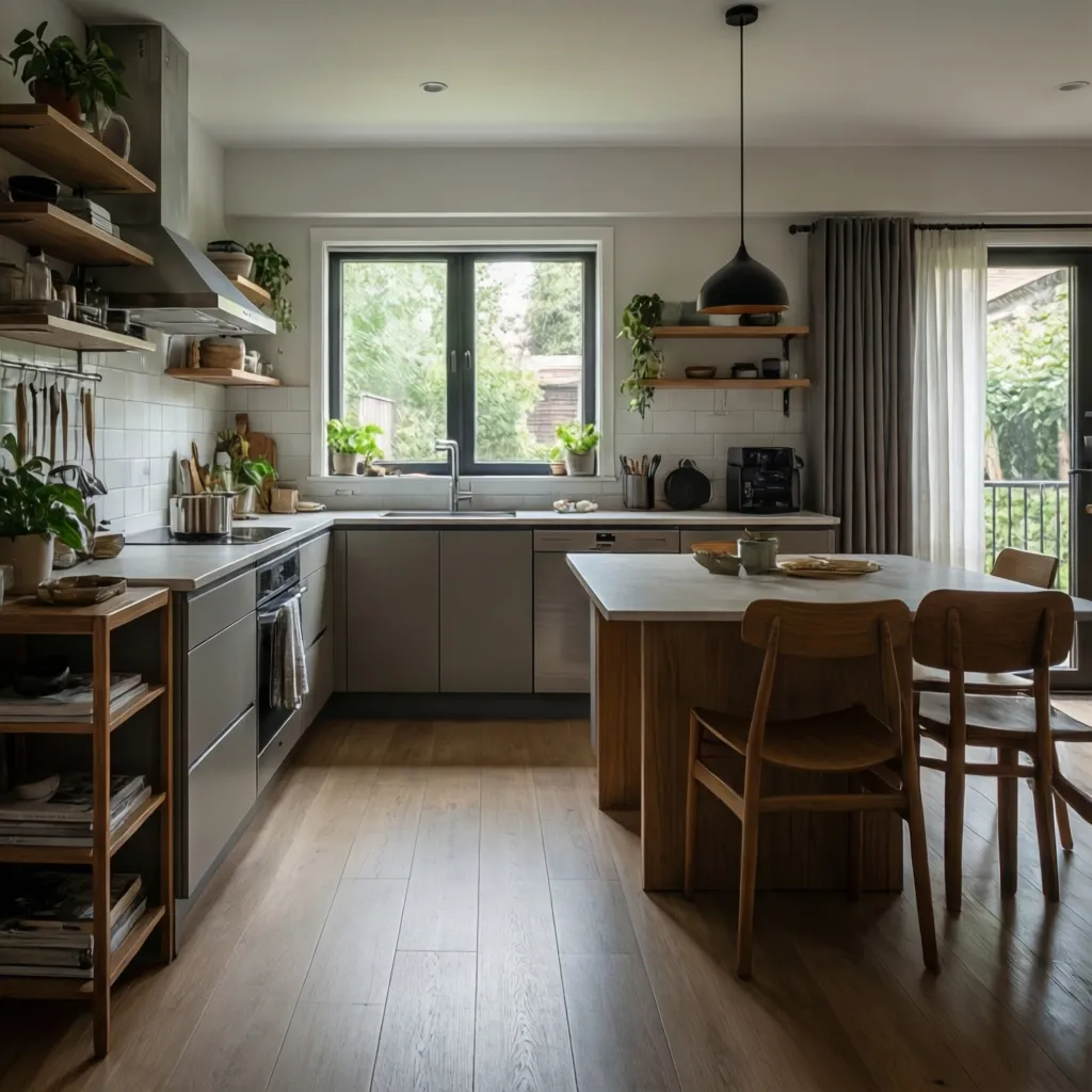 Desain dapur rumah satu lantai ukuran sedang