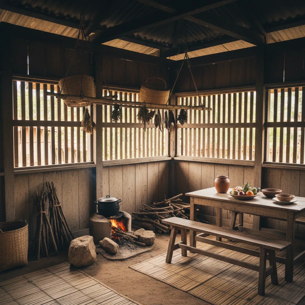 Dapur rumah kampung di bagian belakang rumah