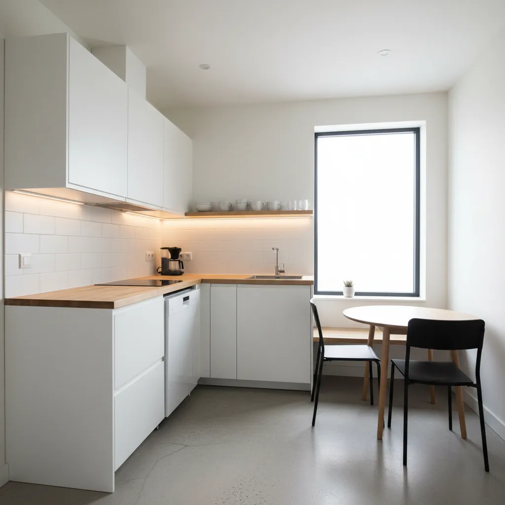 Dapur kecil sederhana di rumah ukuran 6x7
