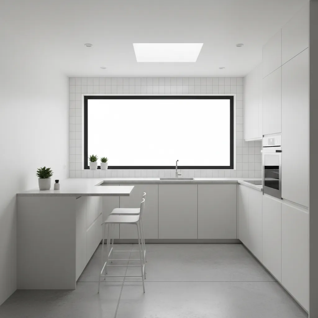 Dapur kecil di bagian belakang rumah minimalis
