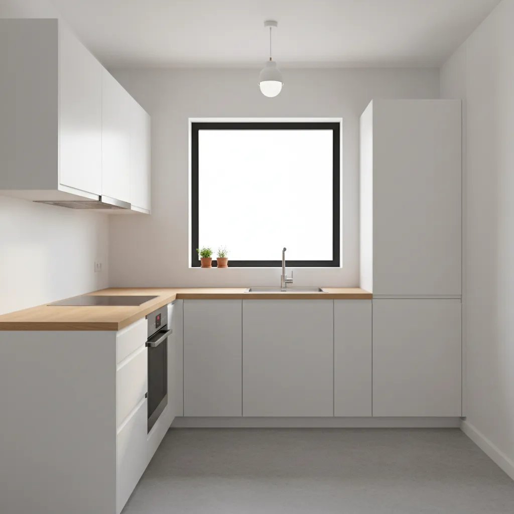 Desain dapur linear untuk rumah kecil
