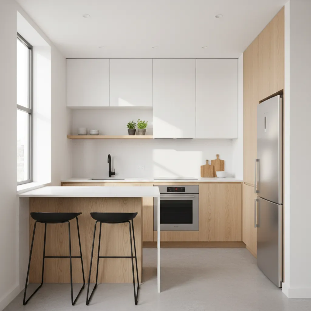 Dapur rumah sederhana modern dengan desain efisien