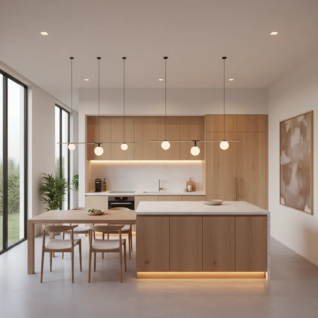 Desain dapur terbuka menyatu dengan ruang makan