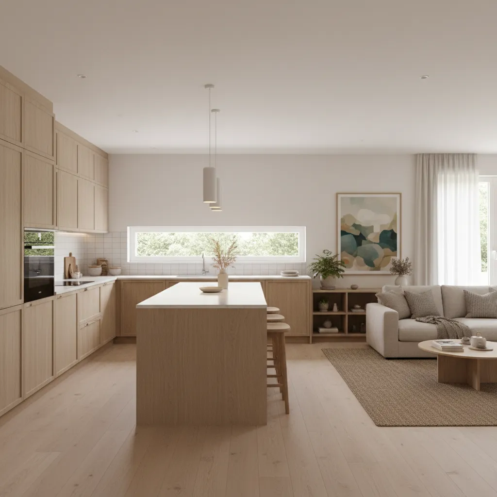 Dapur terbuka pada rumah Korea modern