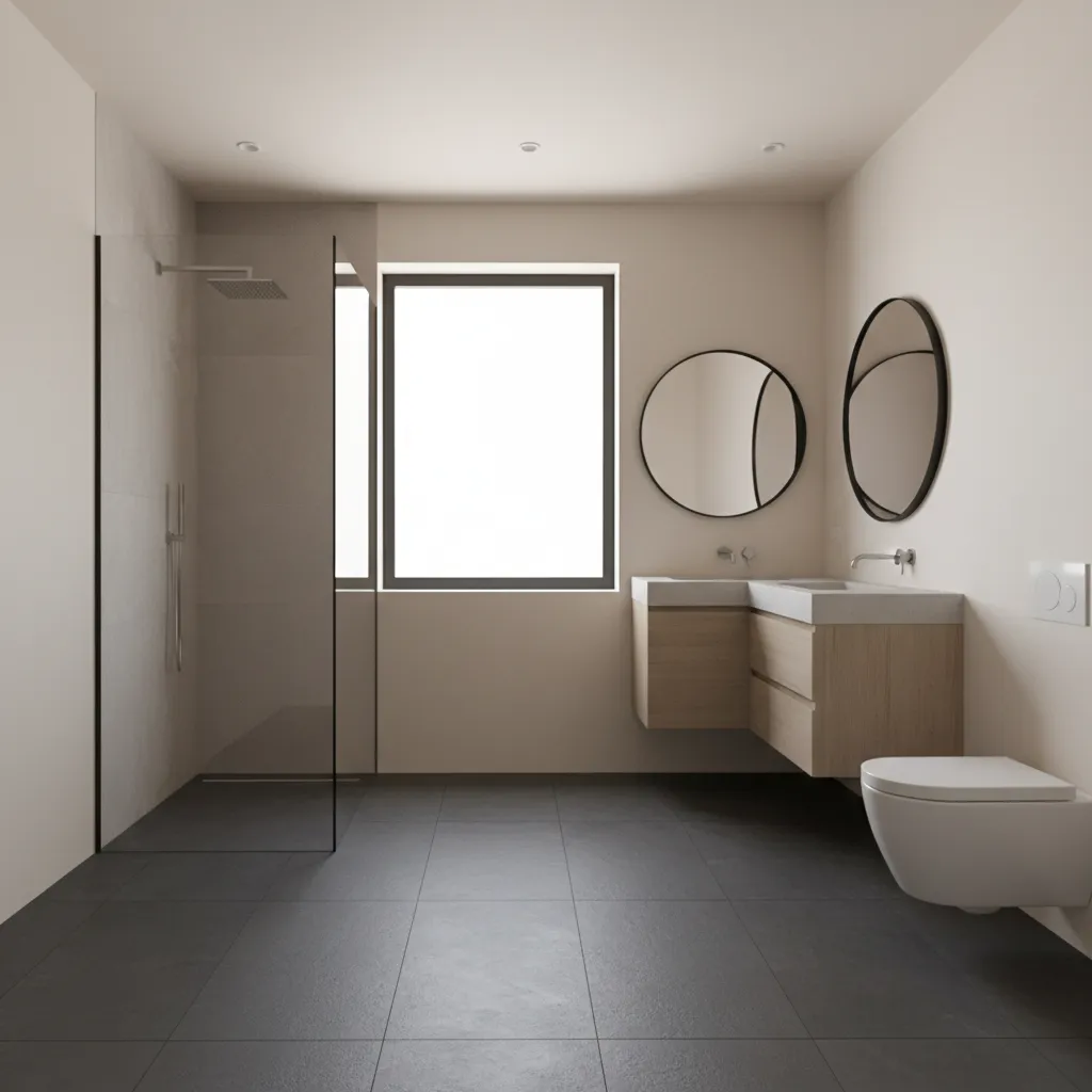 Moisture and Slip Risks of Dark Bathroom Flooring and How to Reduce Them