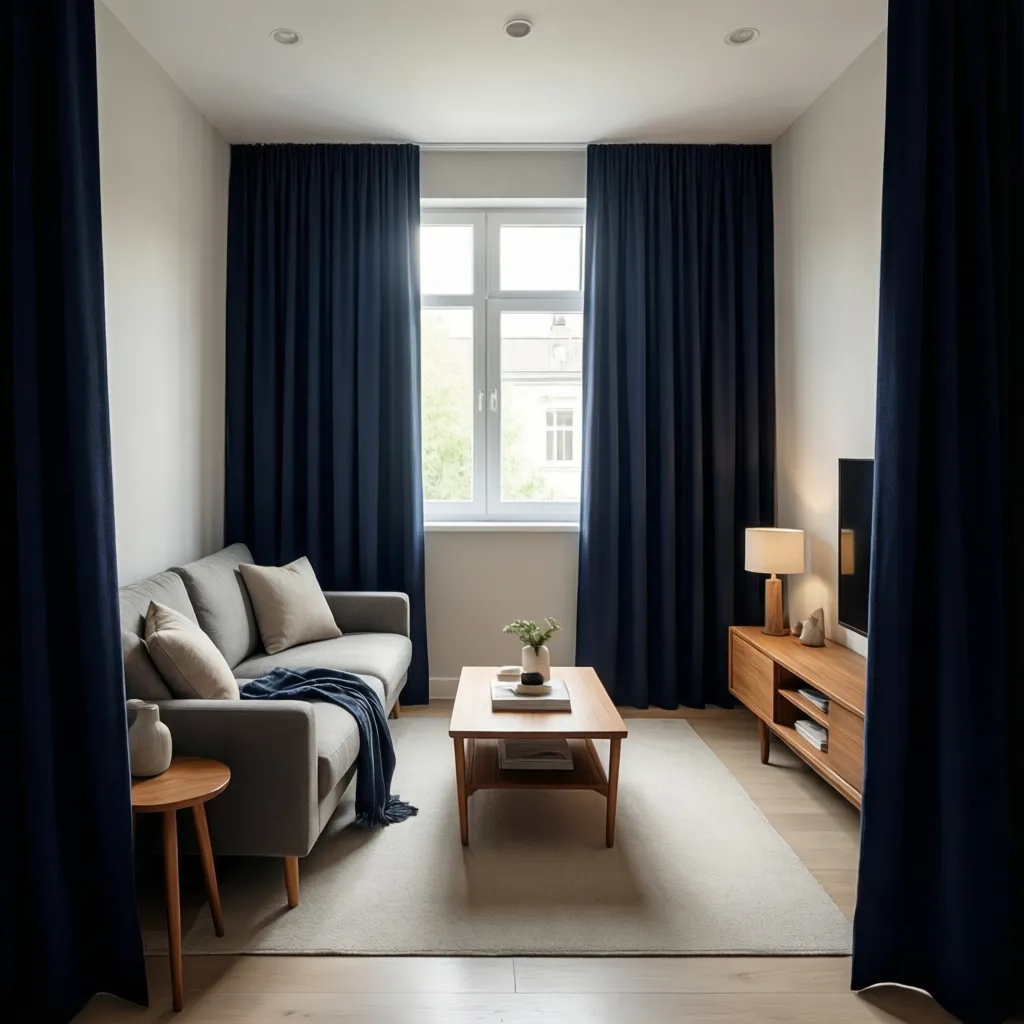 How to Optimize Small Living Rooms With Dark Curtains