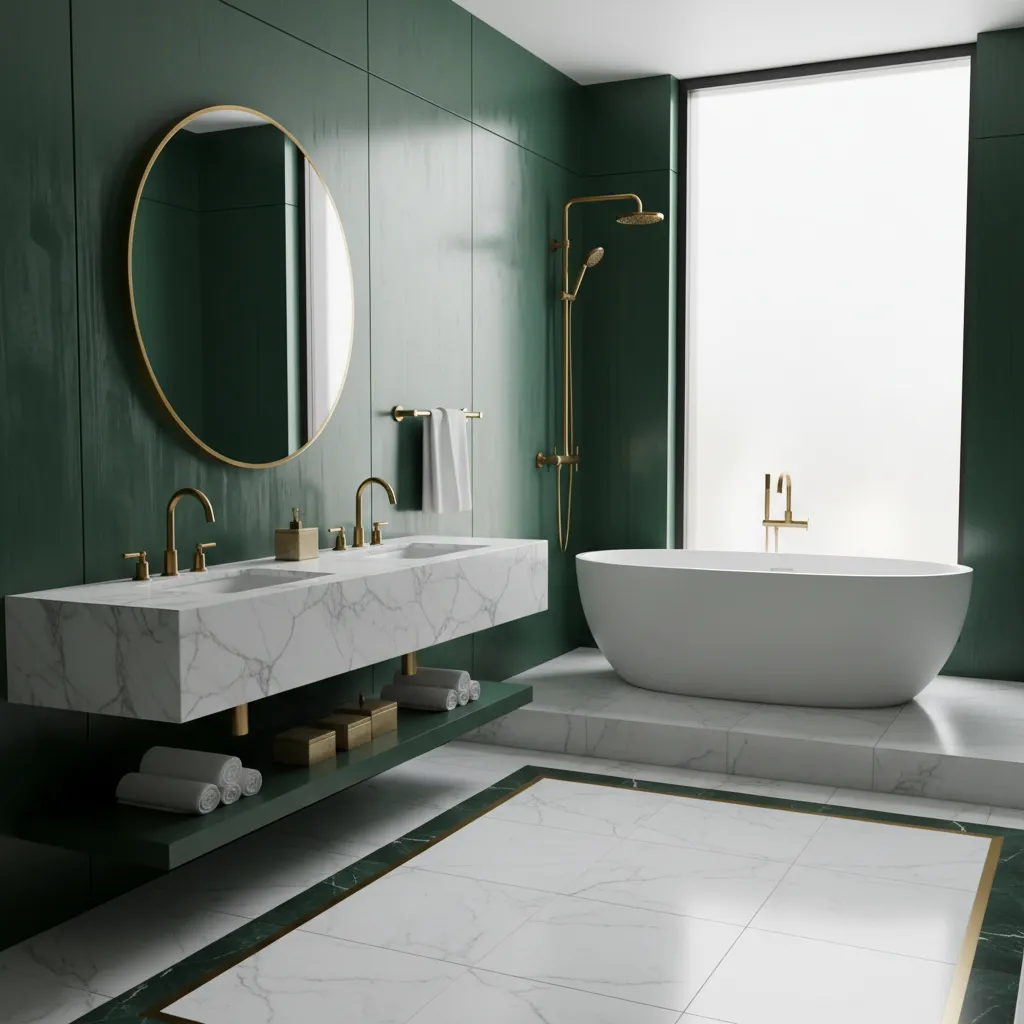 6 Smart Picks for a Green and Gold Bathroom