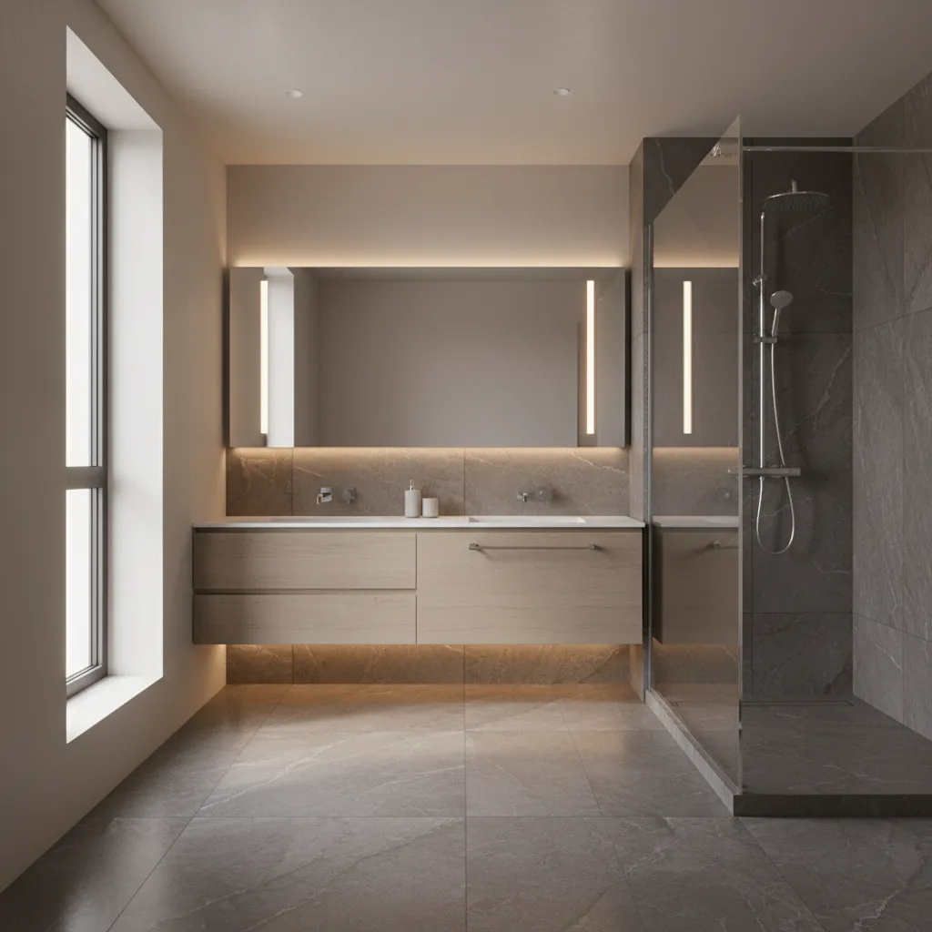 How to Optimize Lighting with Dark Grey Bathroom Floors