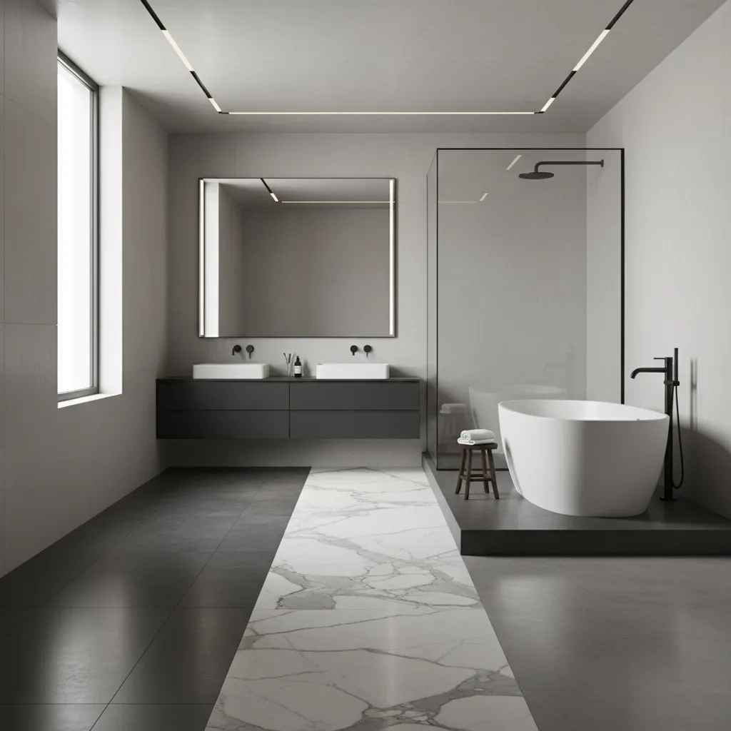 Best Materials for Dark Grey Bathroom Floors Porcelain Stone or Concrete