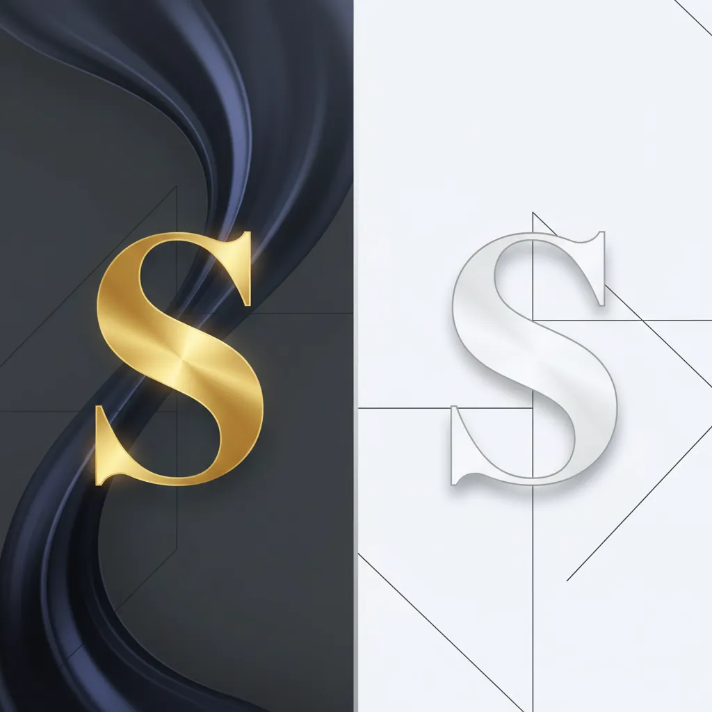 comparison of dark theme and light theme S letter wallpaper backgrounds