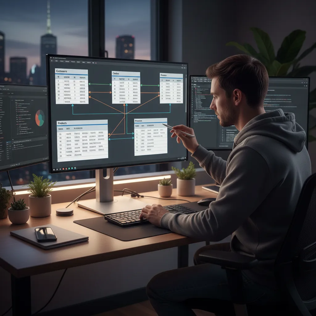 Esquema visual de estructura de pruebas para tablas de base de datos