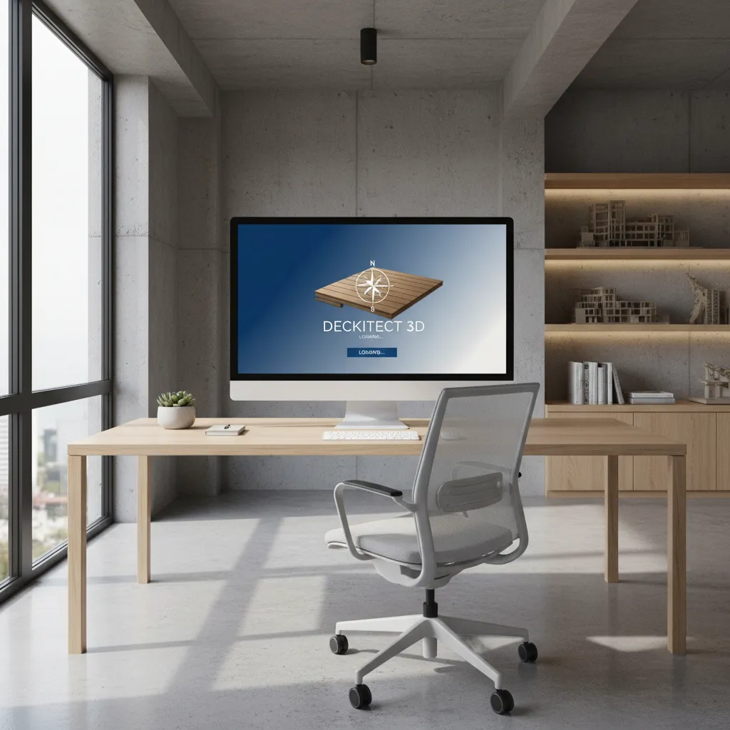 Computer screen showing deck design software loading interface