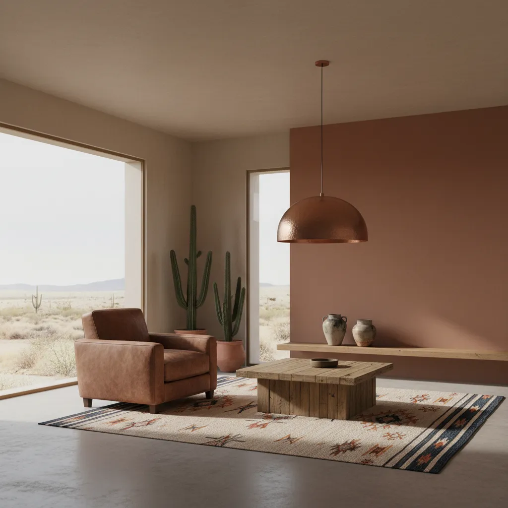 minimal western style living room with a few vintage accents and open space
