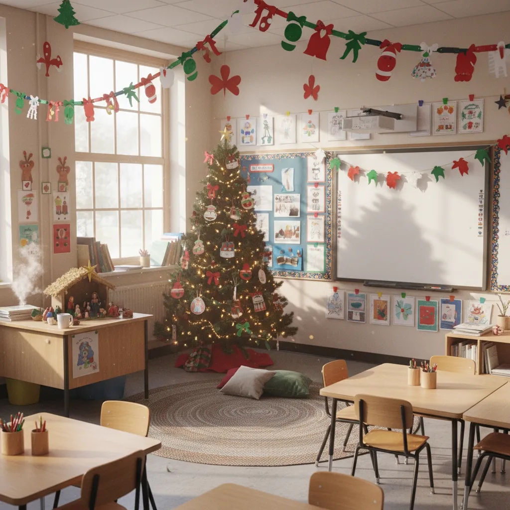 Ideas para decorar interior aula de Navidad