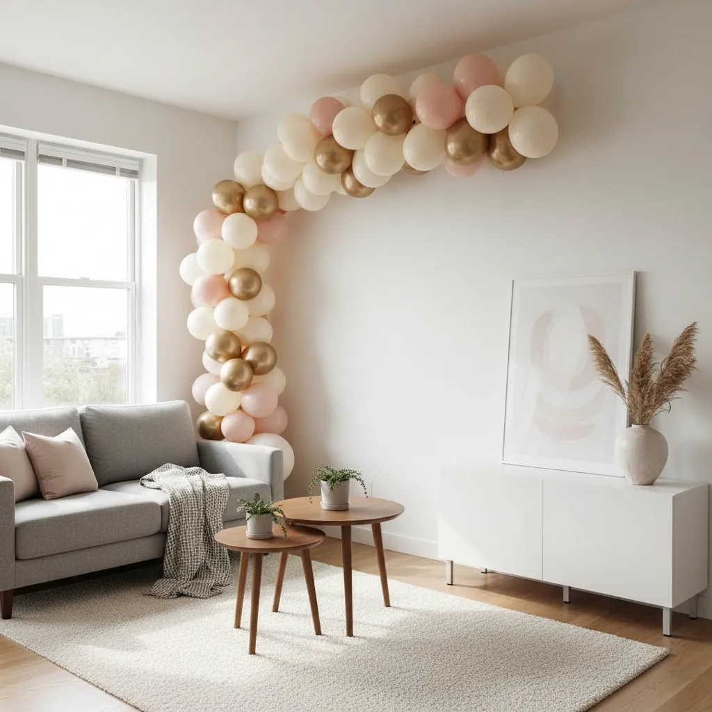 Decoración con globos en un apartamento pequeño