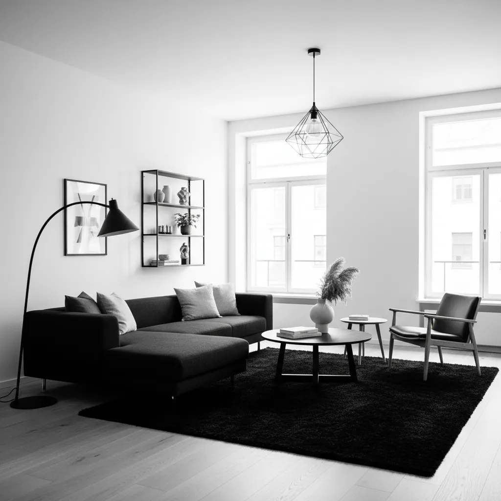 Decoración de interiores blanco y negro: guía real