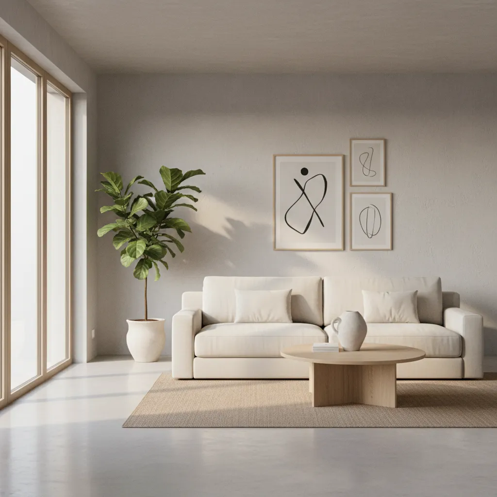 Habitación minimalista bien diseñada en simulador de interiores