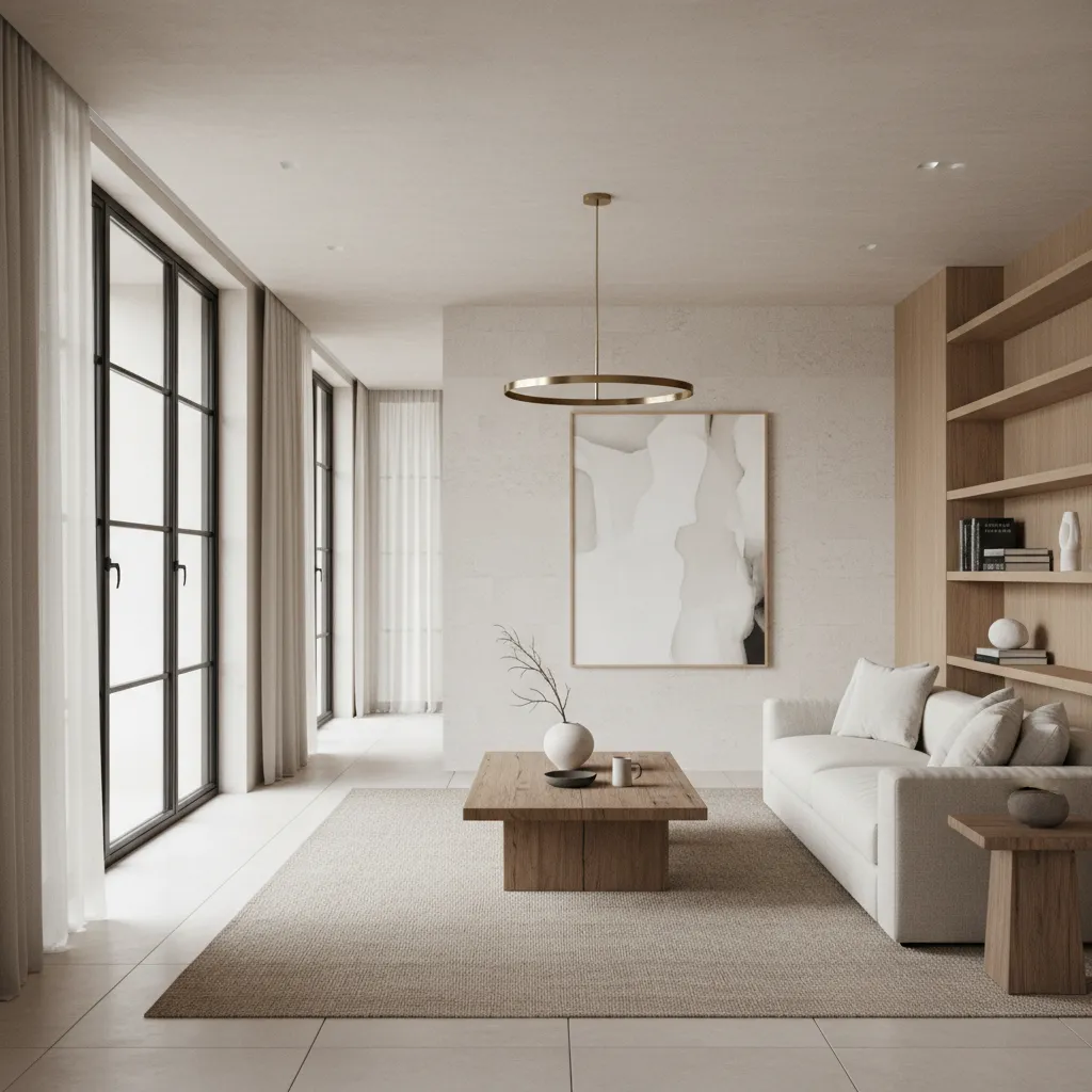 Interior minimalista con decoración simple y elegante