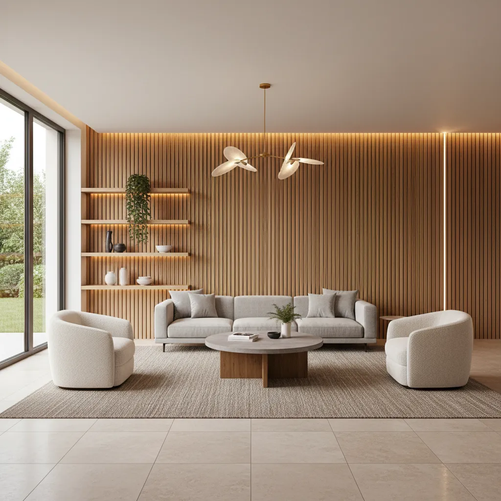 Decoración de muros interiores con madera