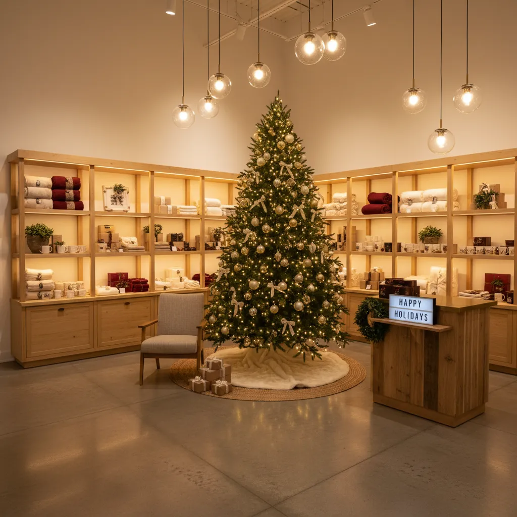 Decoraciones de Navidad para tiendas interior que atraen clientes