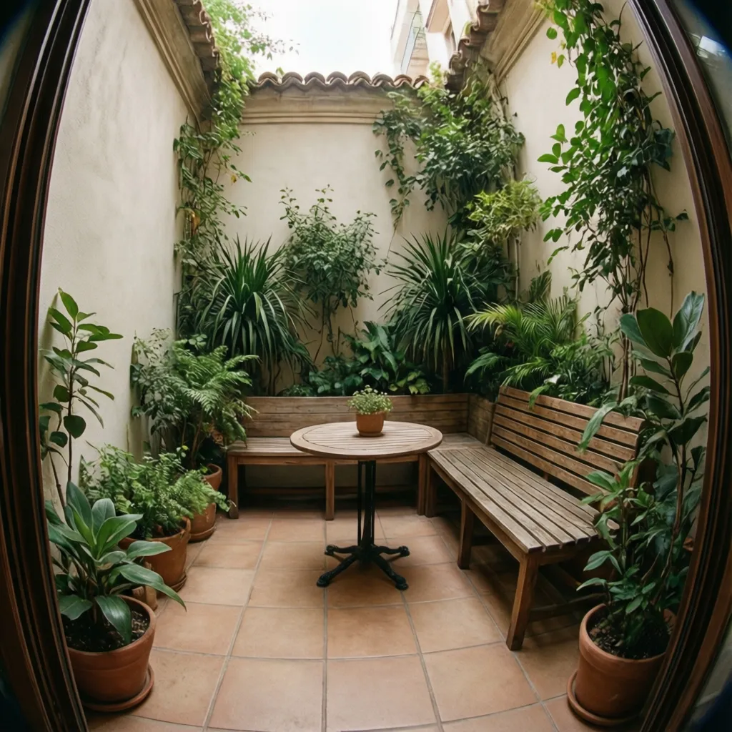 Decoración de patios interiores pequeños cerrados