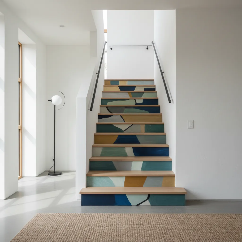 Decoración de pintura de escaleras interiores: ideas prácticas
