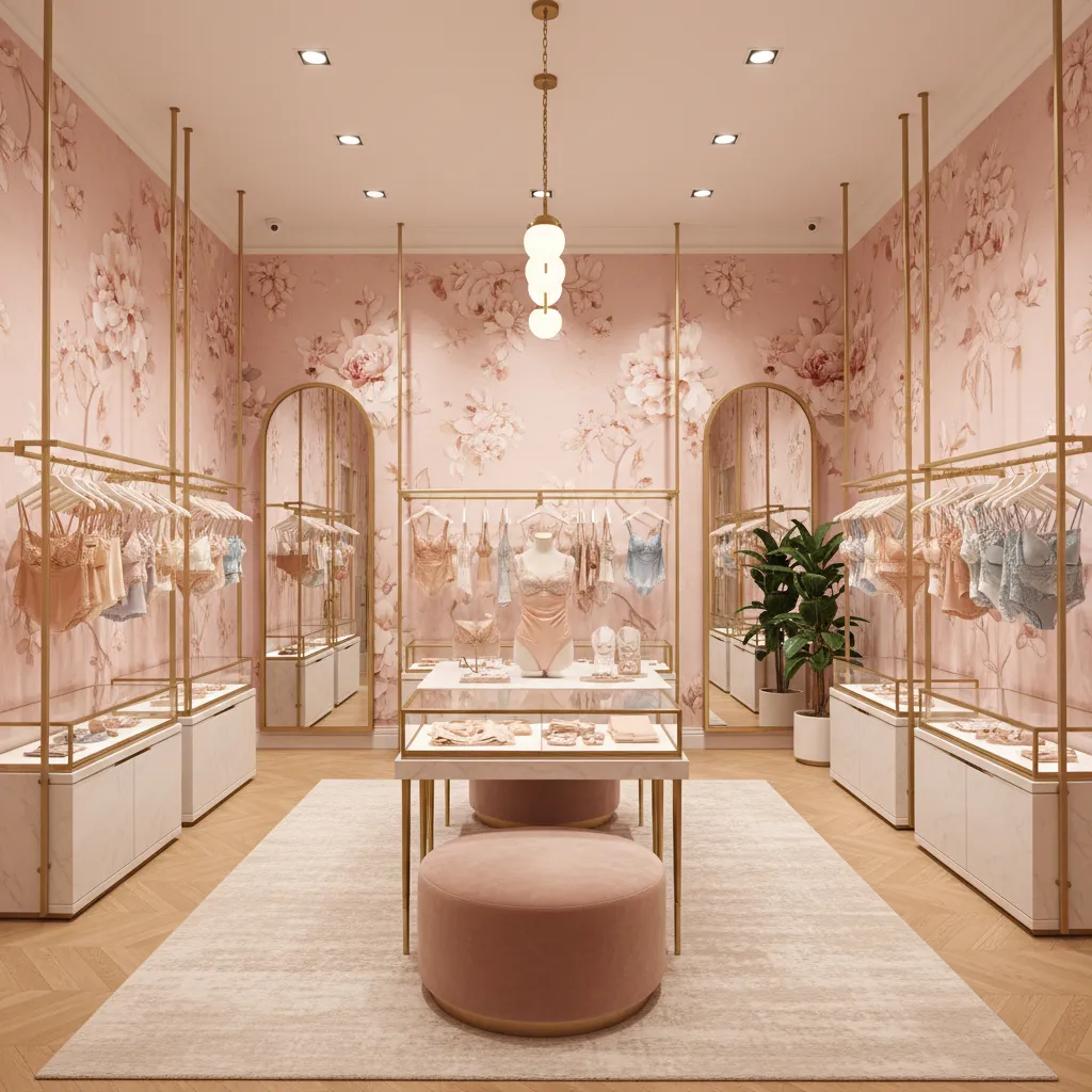 Decorados de pintura en tiendas de ropa interior