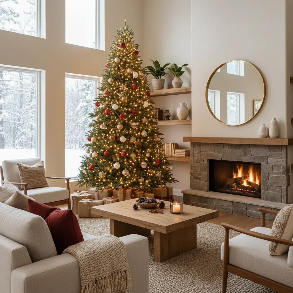 Cómo decorar de Navidad un árbol interior con estilo