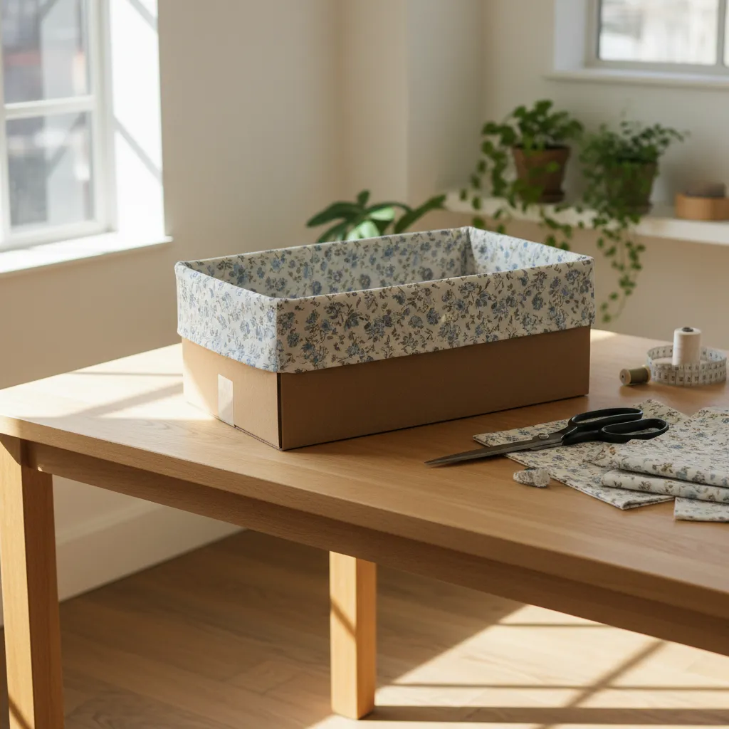 Cómo decorar el interior de una caja de cartón con tela