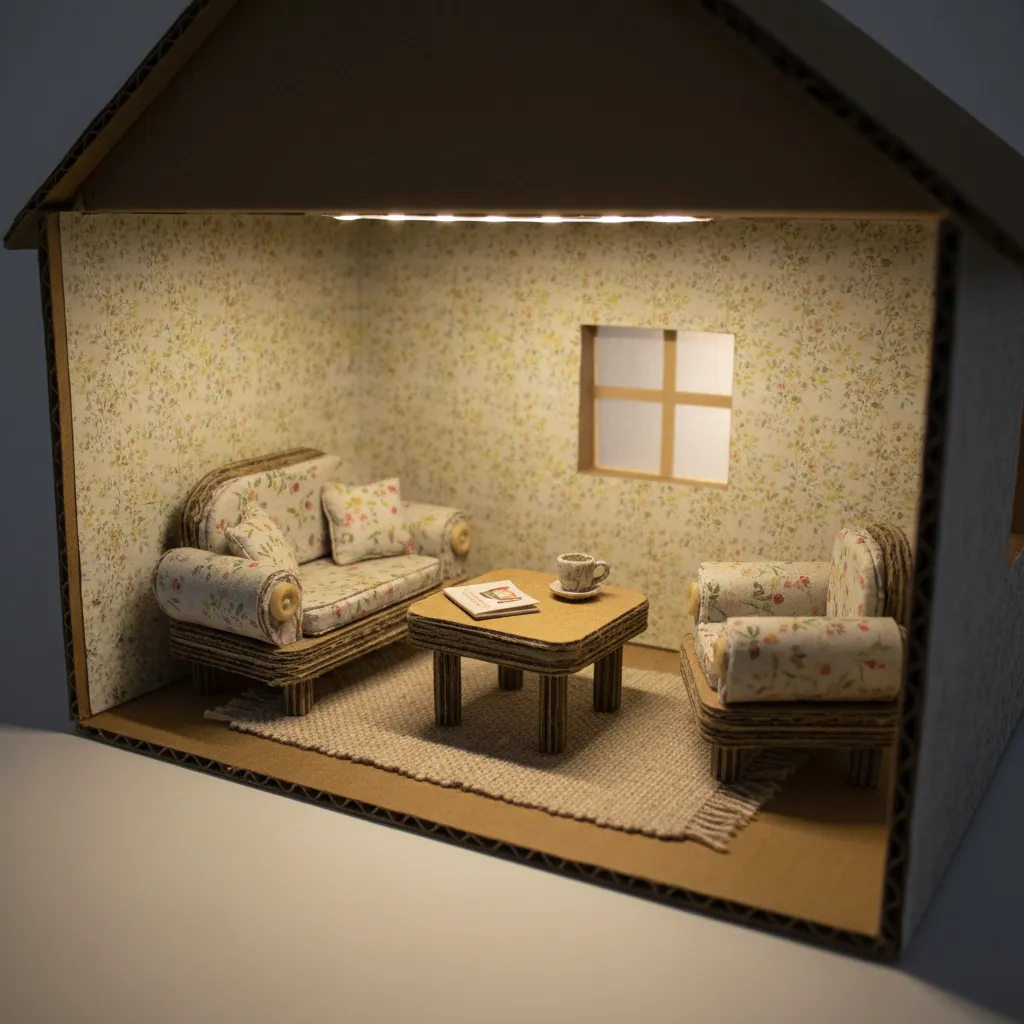 Cómo decorar interior de casita de cartón