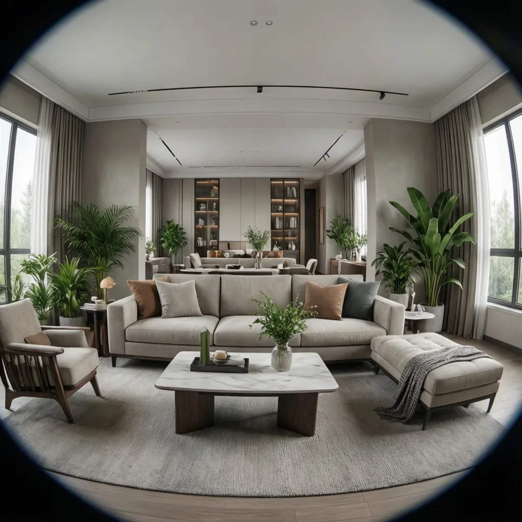 Decoración virtual de una sala de estar dentro de un juego de diseño de casas