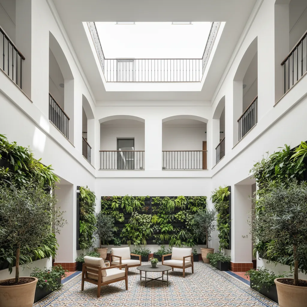 Cómo decorar un patio de luces interior