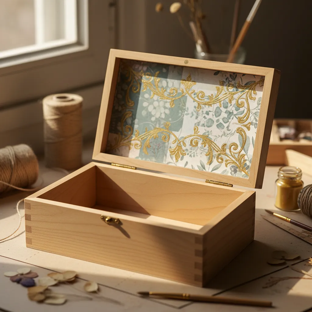 Cómo decorar tapa interior de cajas madera