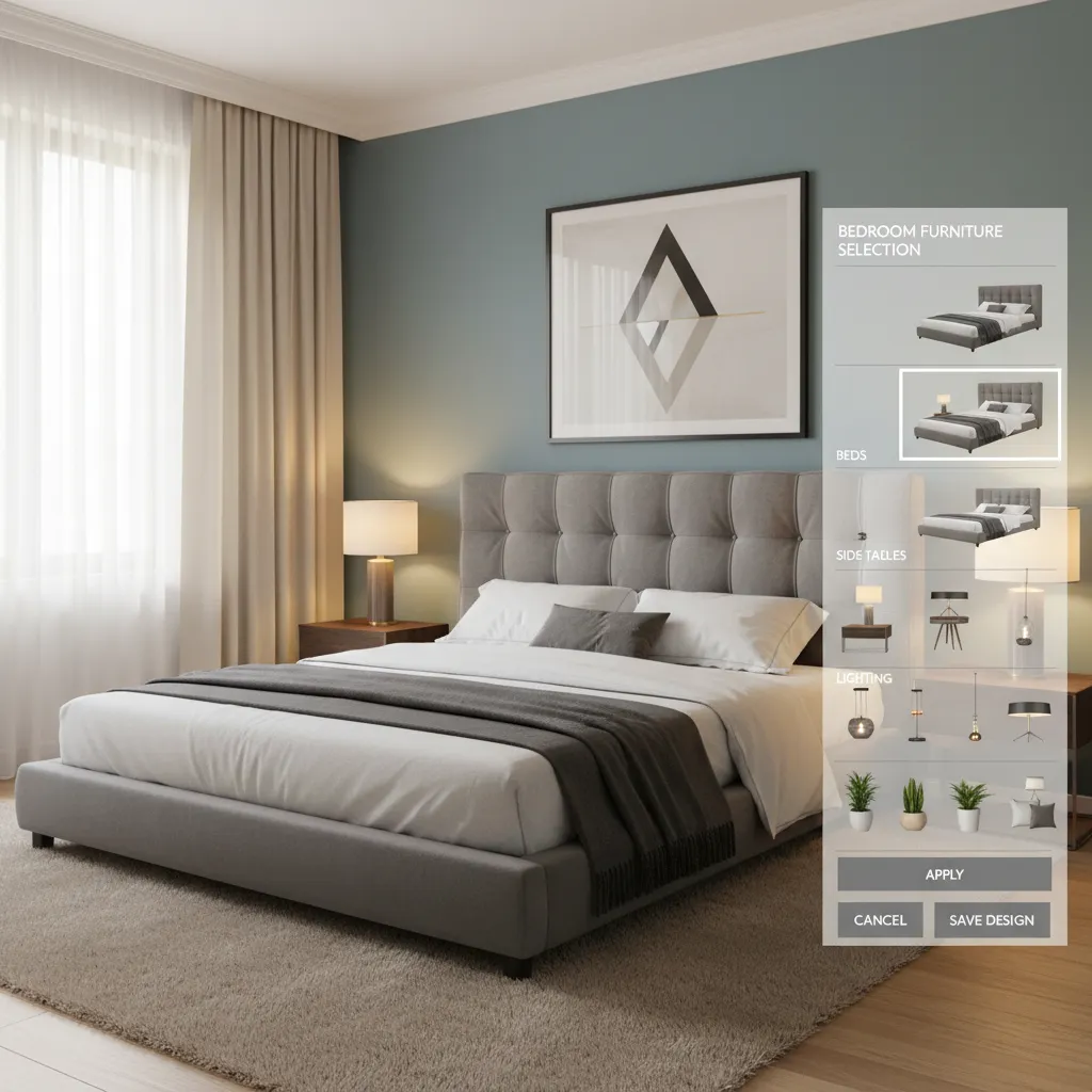 Người chơi chọn nội thất trong game thiết kế nhà đẹp