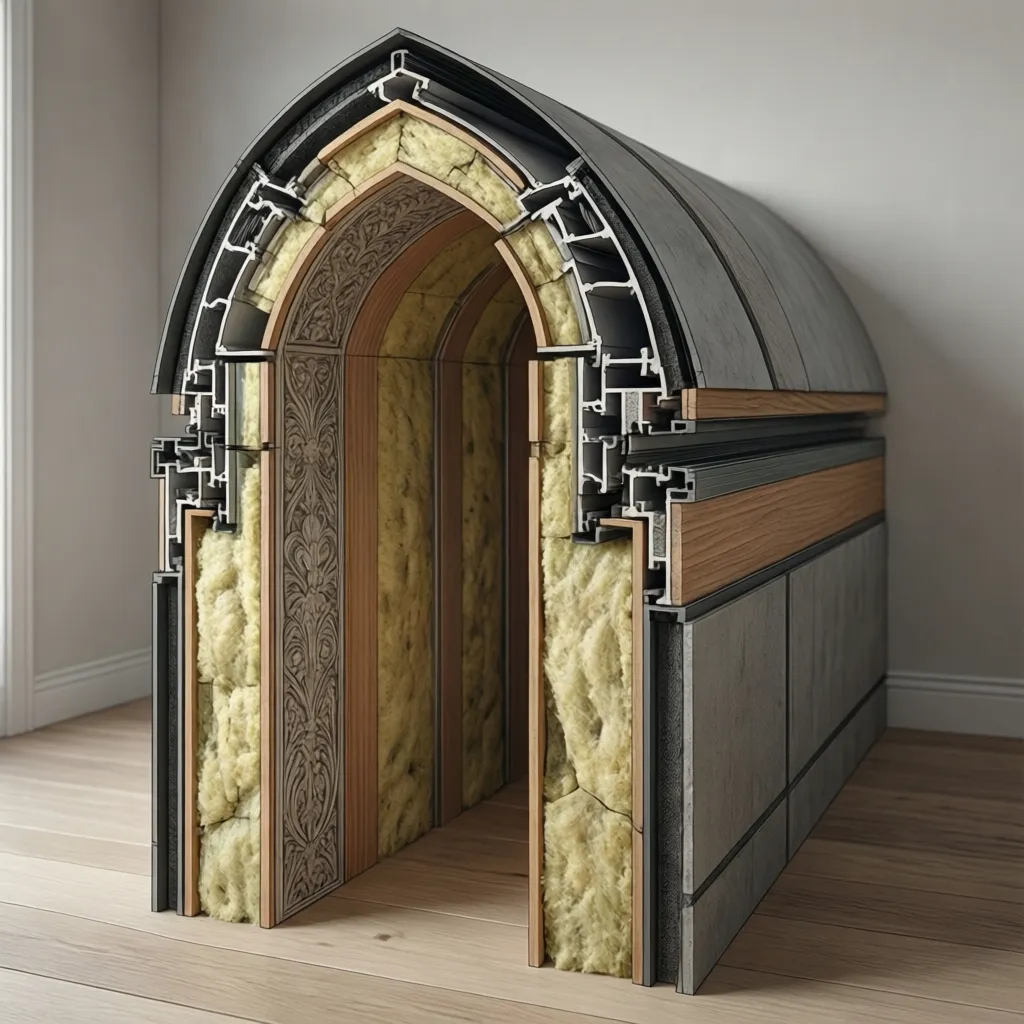 comparison of decorative insulation panel thickness in wall cross section