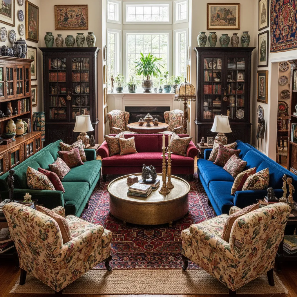 Decorative living room showing heavy furniture placement risks in interior design