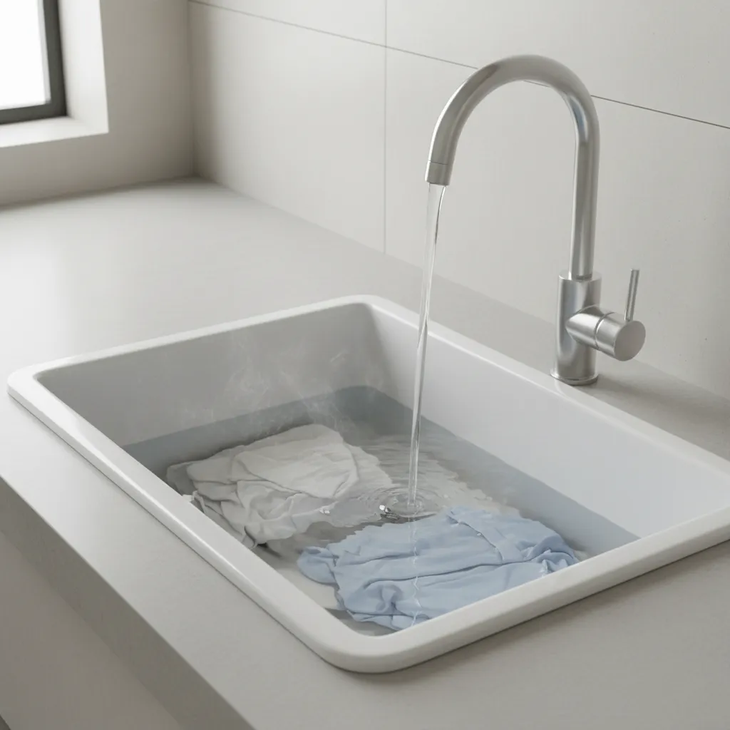 deep ceramic laundry sink basin suitable for soaking clothes