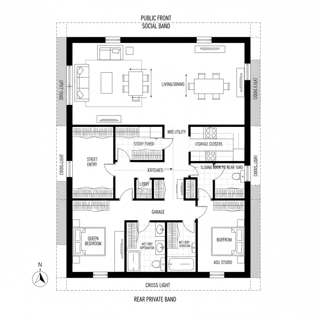 Deep Lot Split-Band Layout