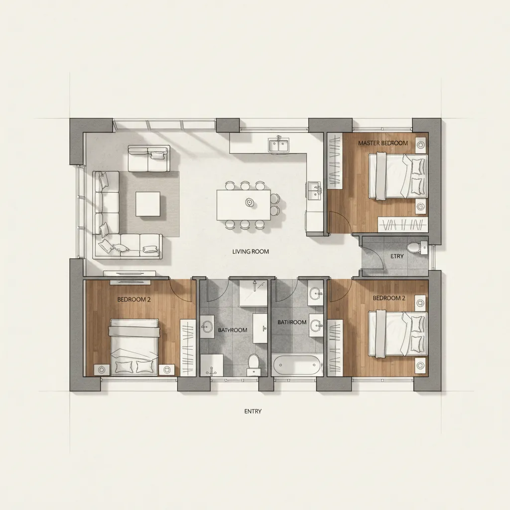 Contoh Denah Ruangan Rumah yang Fungsional