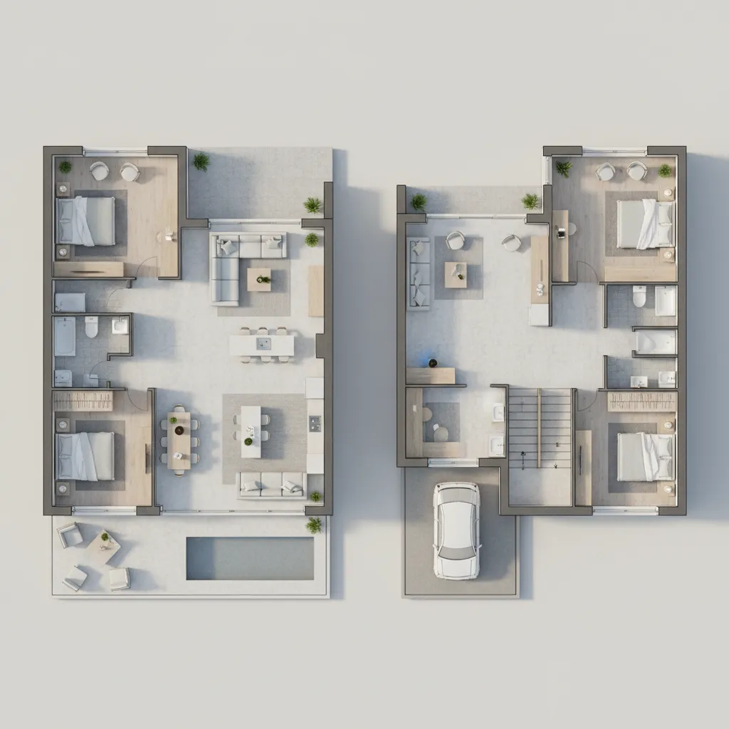 Denah Rumah 1 1 2 Lantai: Panduan Desain Efisien